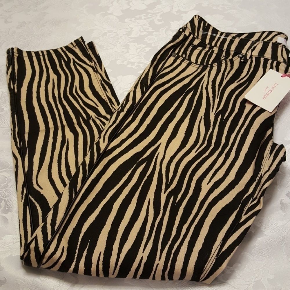 ISAAC Mizrahi Zebra Jeans
